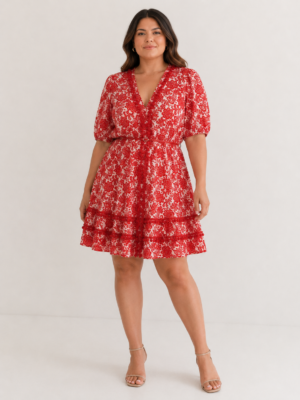 vivid red dress