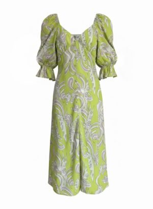 light green floral dress