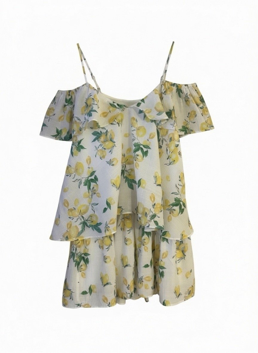 hm layered lemon print dress hm layered lemon print dress