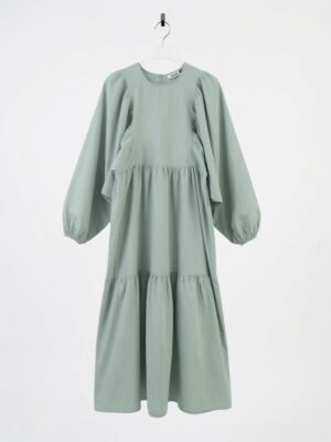 dusty blue oversized maxi dress