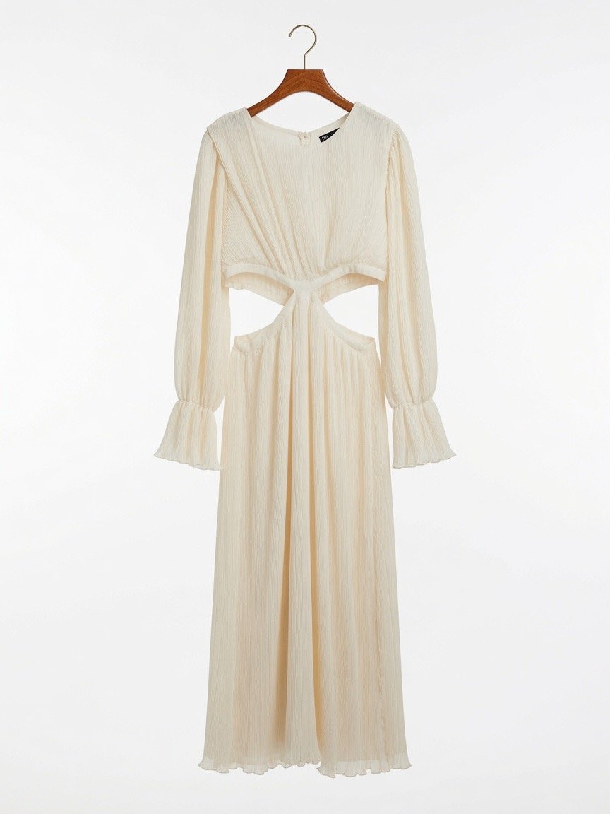 creamy white zara pleated dress creamy white zara pleated dress