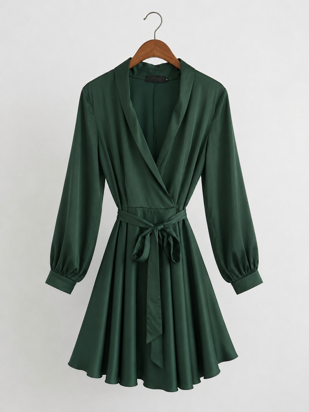 satin like khaki wrap dress satin like khaki wrap dress