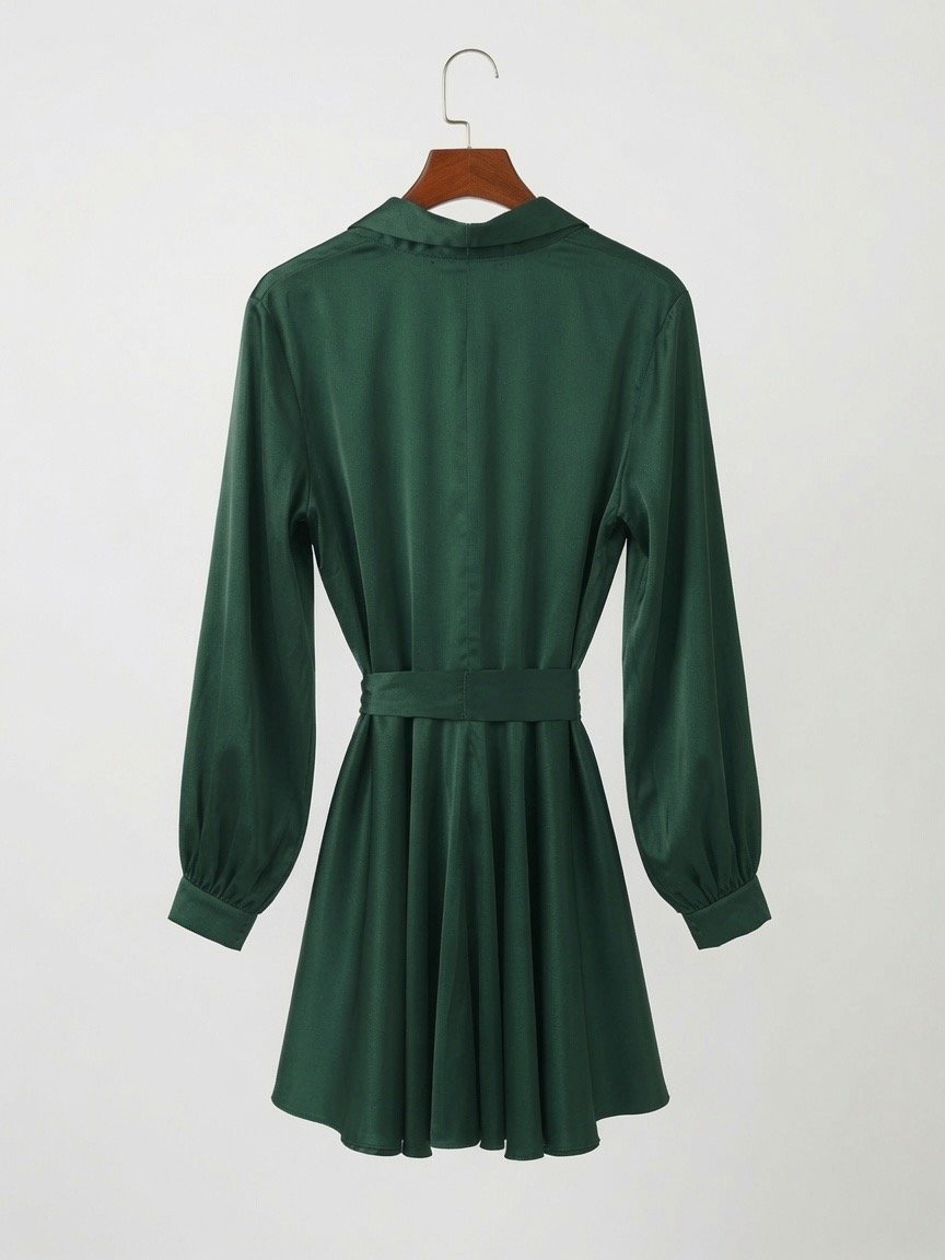 satin like khaki wrap dress satin like khaki wrap dress