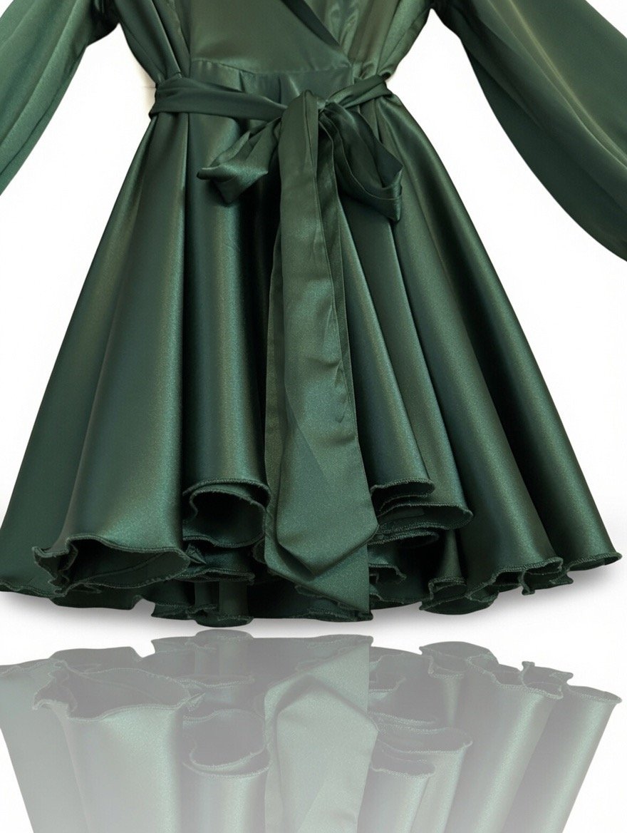 satin like khaki wrap dress satin like khaki wrap dress