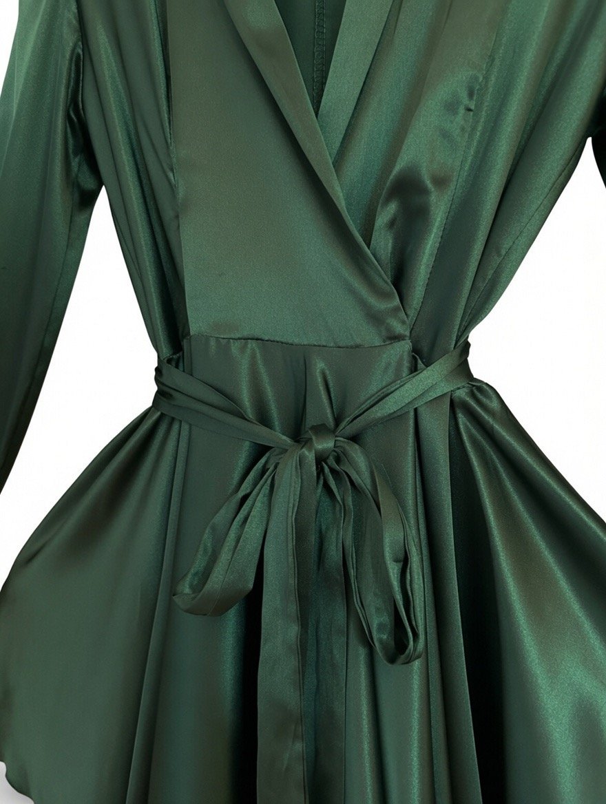 satin like khaki wrap dress satin like khaki wrap dress
