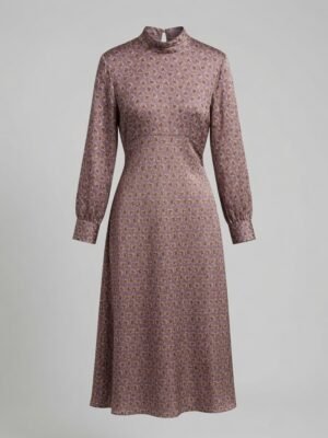 zara satin like floral dress