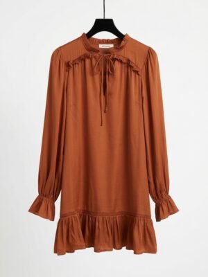 satin like orange dress