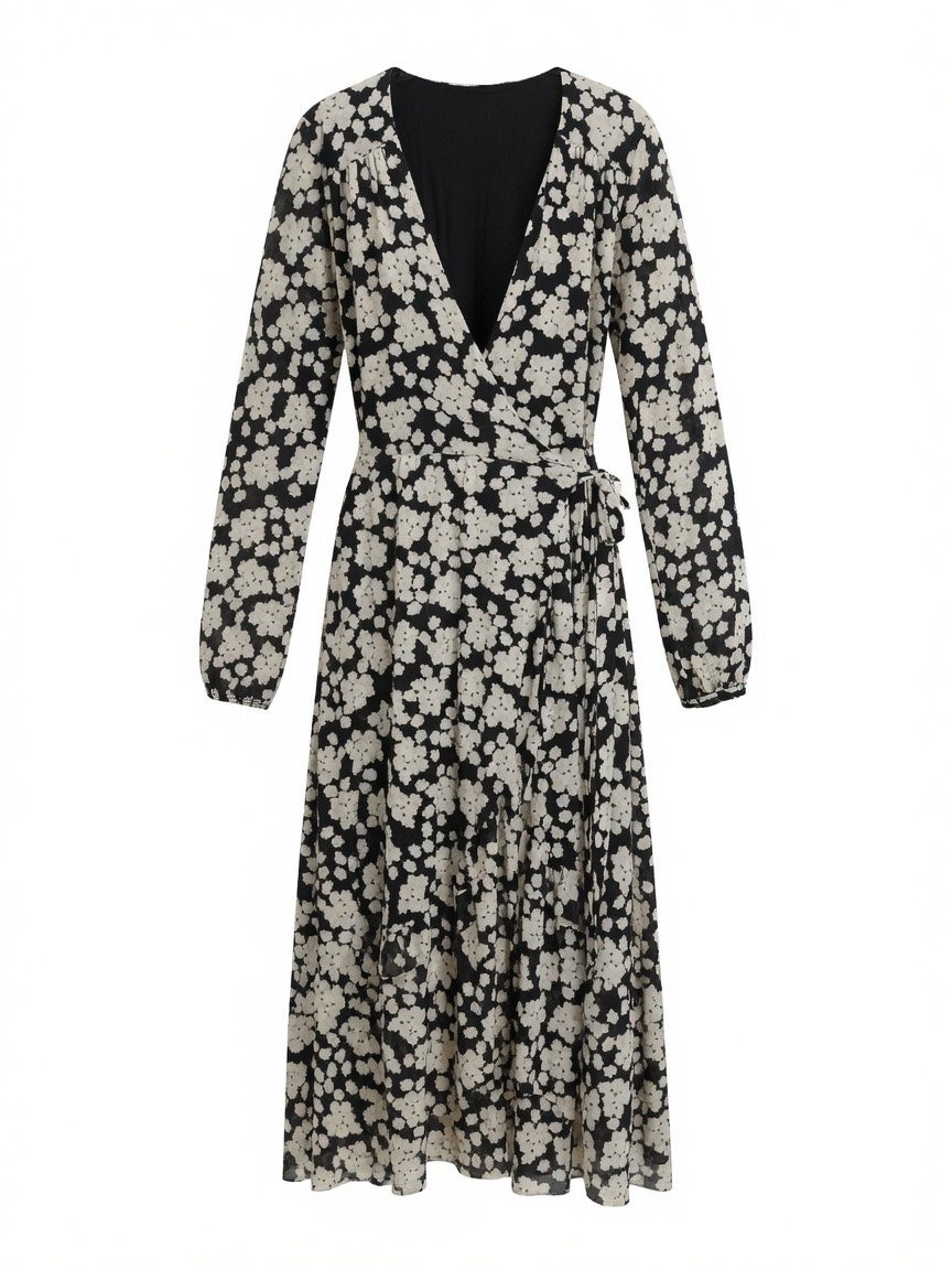 black&white wrap dress black&white wrap dress