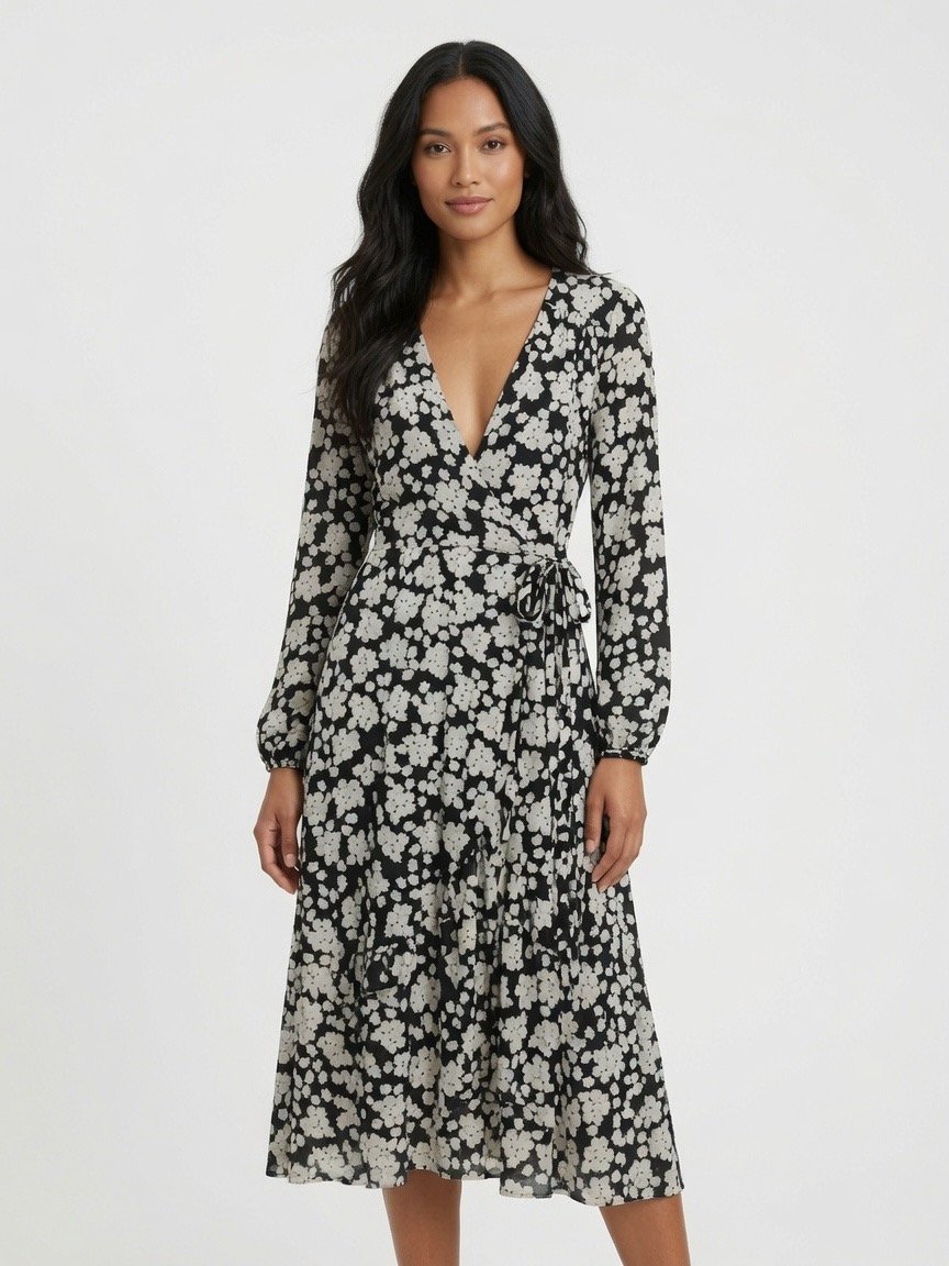 black&white wrap dress black&white wrap dress