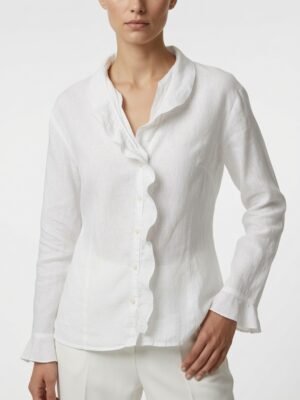 white linen custom made blouse
