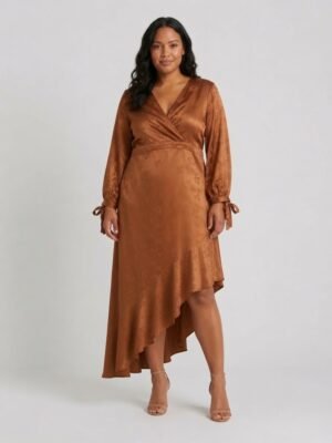 satin like asymmetrical dress